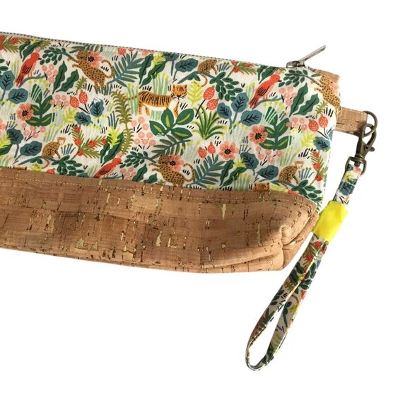 Wristlet  Retro Jungle Animal Print Handmade Pouch Travel Coins Cosmetic bag - Picture 5 of 10